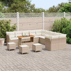 Gartensofa-set 14 pcs Beige Poly-Rattan