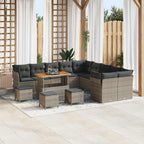 Gartensofa-set 14 pcs Grau Poly-Rattan