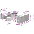 Gartensofa-set mit Kissen 8 pcs Grau Poly-Rattan
