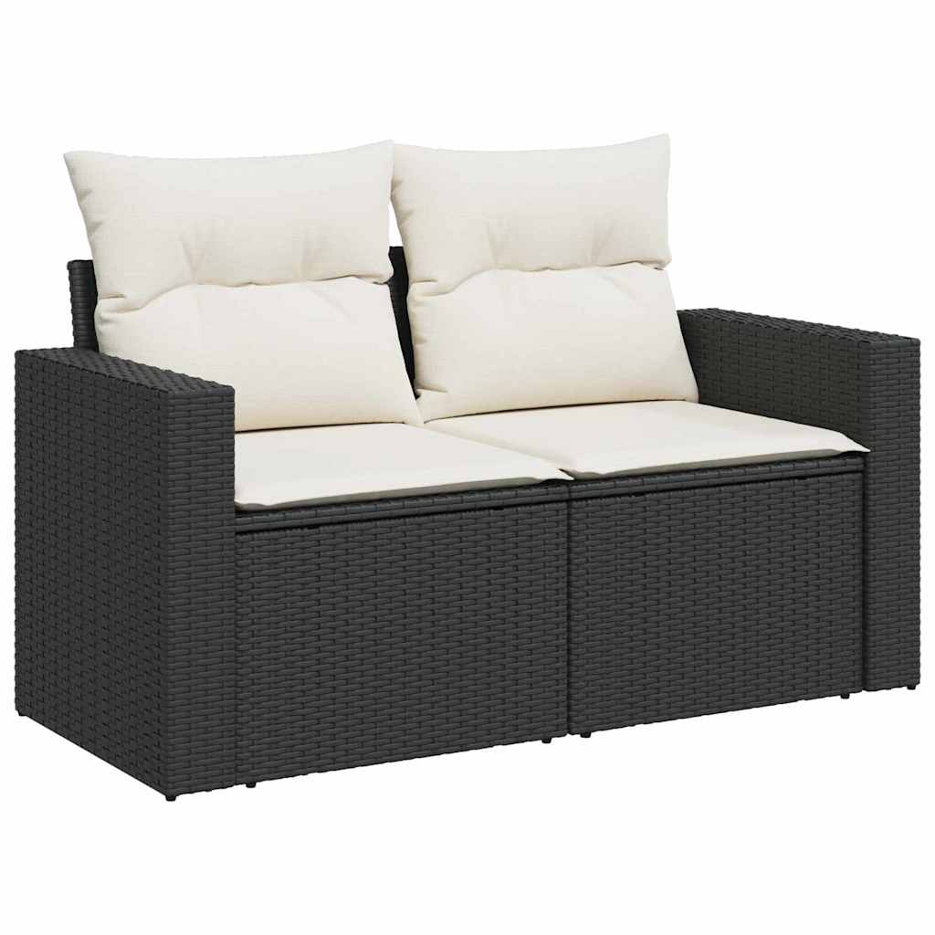 Garten-Sofa-Set 9 pcs Schwarz Poly-Rattan
