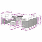Garten-Sofa-Set 9 pcs Schwarz Poly-Rattan