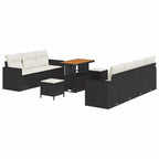 Garten-Sofa-Set 10 pcs Schwarz Poly-Rattan