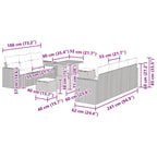 Garten-Sofa-Set 10 pcs Schwarz Poly-Rattan