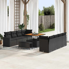 Gartensofa-set 11 pcs Schwarz Poly-Rattan