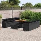 Gartensofa-set 11 pcs Schwarz Poly-Rattan