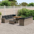 Gartensofa-set 11 pcs Grau Poly-Rattan
