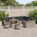 Gartensofa-set 12 pcs Grau Poly-Rattan