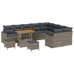 Gartensofa-set 12 pcs Grau Poly-Rattan