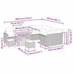 Gartensofa-set 12 pcs Grau Poly-Rattan
