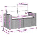 Gartensofa-set 12 pcs Grau Poly-Rattan