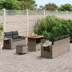 Gartensofa-set mit Kissen 8 pcs Grau Poly-Rattan
