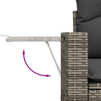 Gartensofa-set mit Kissen 8 pcs Grau Poly-Rattan