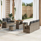 Gartensofa-set mit Kissen 8 pcs Grau Poly-Rattan