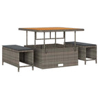Garten-Sofa-Set mit Speicher 11 pcs Grau Poly Rattan