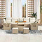 Garten-Sofa-Set 10 pcs Beige Poly-Rattan