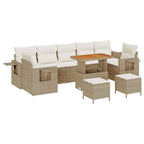 Garten-Sofa-Set 10 pcs Beige Poly-Rattan