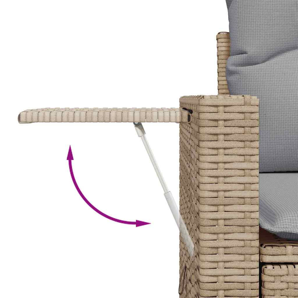 Gartensofa-set 9 pcs Beige Poly-Rattan