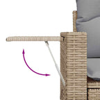 Gartensofa-set 9 pcs Beige Poly-Rattan
