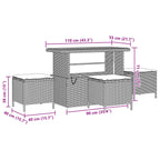 Gartensofa-set 10 pcs Schwarz Poly-Rattan