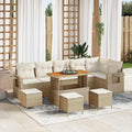 Gartensofa-set 10 pcs Beige Poly-Rattan