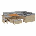 Gartensofa-set 12 pcs Beige Poly-Rattan
