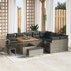 Gartensofa-set 12 pcs Grau Poly-Rattan
