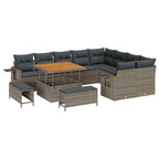 Gartensofa-set 12 pcs Grau Poly-Rattan