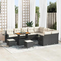 Gartensofa-set 12 pcs Schwarz Poly-Rattan