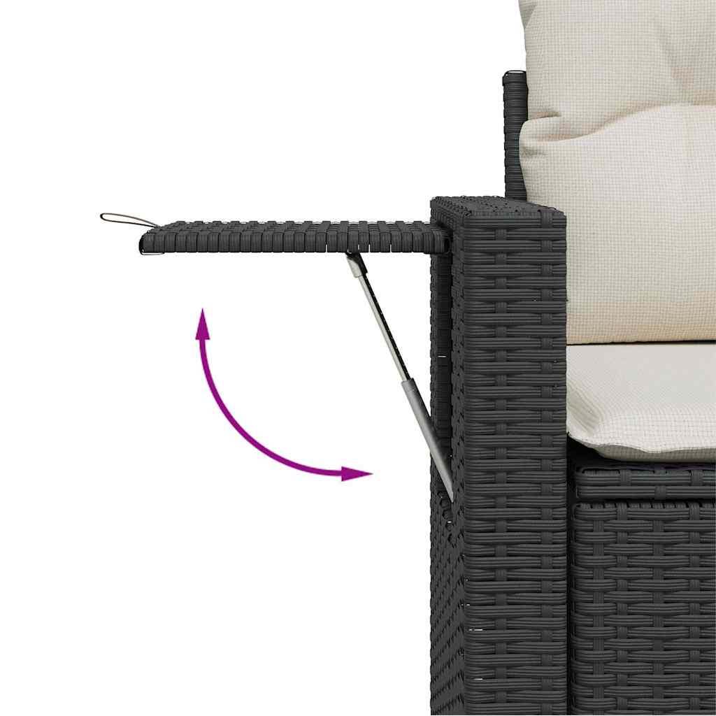 Gartensofa-set 12 pcs Schwarz Poly-Rattan