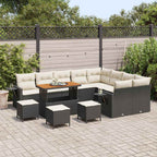 Gartensofa-set 13 pcs Schwarz Poly-Rattan