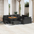 Gartensofa-set 13 pcs Schwarz Poly-Rattan