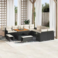 Gartensofa-set 13 pcs Schwarz Poly-Rattan