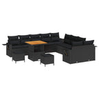 Gartensofa-set 13 pcs Schwarz Poly-Rattan
