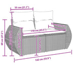 Gartensofa-set 8 pcs Grau Poly-Rattan