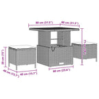 Gartensofa-set mit Kissen mit Speicher 11 pcs Beige Poly-Rattan