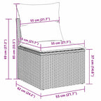 Gartensofa-set mit Kissen mit Speicher 11 pcs Beige Poly-Rattan