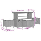 Gartensofa-set 9 pcs Grau Poly-Rattan