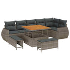 Gartensofa-set 9 pcs Grau Poly-Rattan