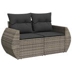Gartensofa-set 9 pcs Grau Poly-Rattan