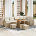 Gartensofa-set 9 pcs Beige Poly-Rattan