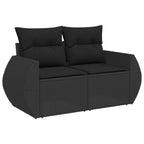 Gartensofa-set 10 pcs Schwarz Poly-Rattan