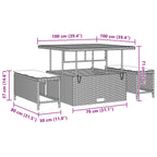 Gartensofa-set 12 pcs Schwarz Poly-Rattan