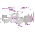 Gartensofa-set mit Kissen 8 pcs Schwarz Poly-Rattan