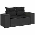 Gartensofa-set mit Kissen 12 pcs Schwarz Poly-Rattan