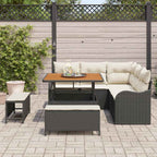Gartensofa-set mit Kissen 8 pcs Schwarz Poly-Rattan