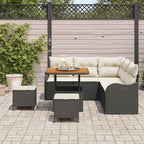 Gartensofa-set mit Kissen 8 pcs Schwarz Poly-Rattan