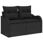 Garten-Sofa-Set 13 pcs Schwarz Poly-Rattan