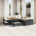 Garten-Sofa-Set mit Kissen 13 pcs Schwarz Poly-Rattan
