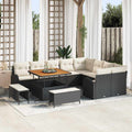 Gartensofa-set mit Kissen 12 pcs Schwarz Poly-Rattan