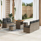Gartensofa-set mit Kissen 8 pcs Grau Poly-Rattan